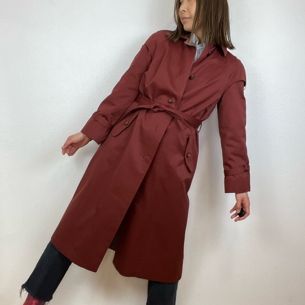 Wine Red Trench Coat